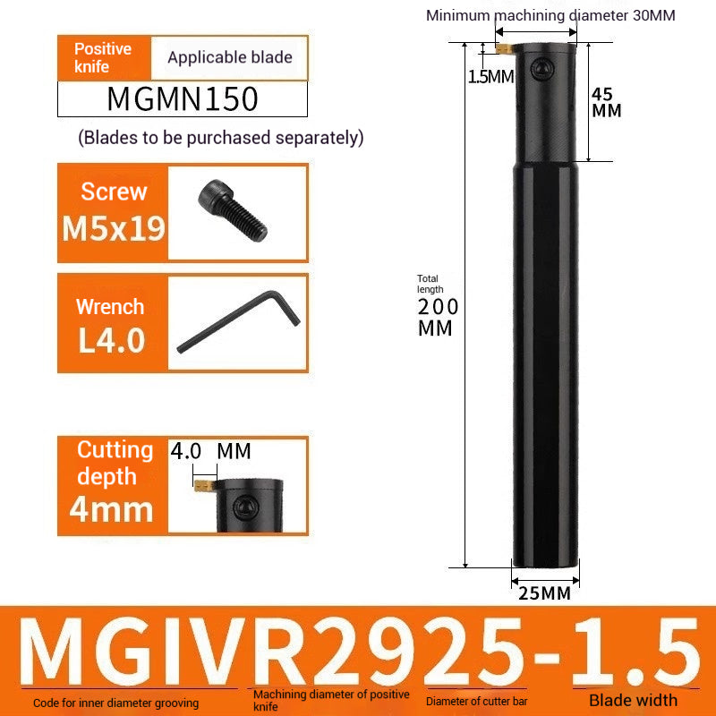1024-CNC toolholder internal groove cutter MGIVR2016-2 internal groove toolholder lathe cut-off tool CNC lathe tool cutting tools Shandong Denso Pricision Tools Co.,Ltd.